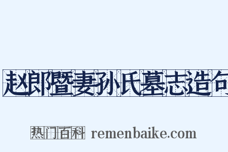 赵郎暨妻孙氏墓志造句是什么意思的图片